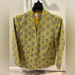 Kasper Yellow and Gray Blazer